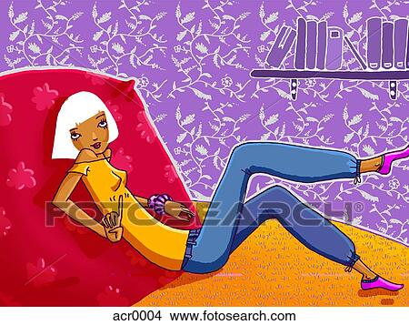 Stock Illustration - girl wagging her finger. Fotosearch