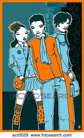 group of teens View Large Illustration Stock Illustration - group of teens. Fotosearch
