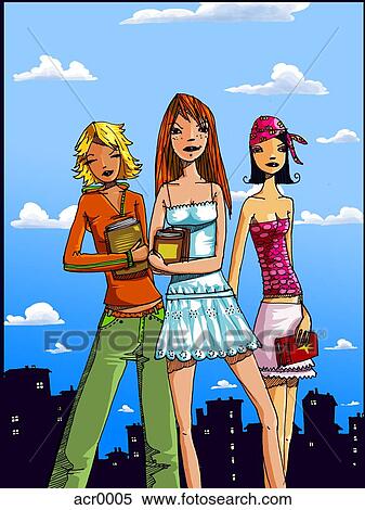 Stock Illustration - popular girls. Fotosearch
