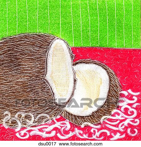 新たに ココナッツ イラスト Dsu0017 Fotosearch