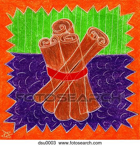 cinnamon sticks View Large Illustration Drawing - cinnamon sticks. Fotosearch