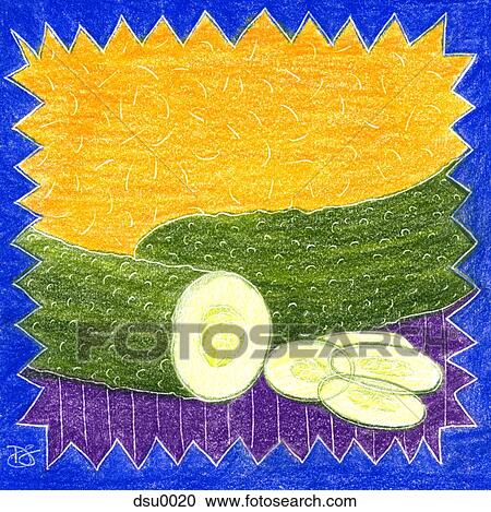 Clipart - cucumbers. Fotosearch