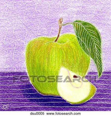 green apple View Large Illustration Stock Illustration - green apple. Fotosearch