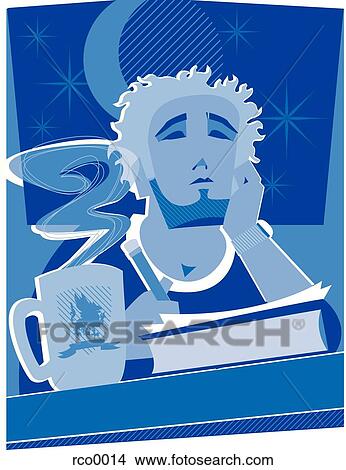 guy pulling an all nighter View Large Illustration Stock Illustration - guy pulling an all nighter. Fotosearch