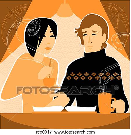 Stock Illustration - having a coffee break. Fotosearch