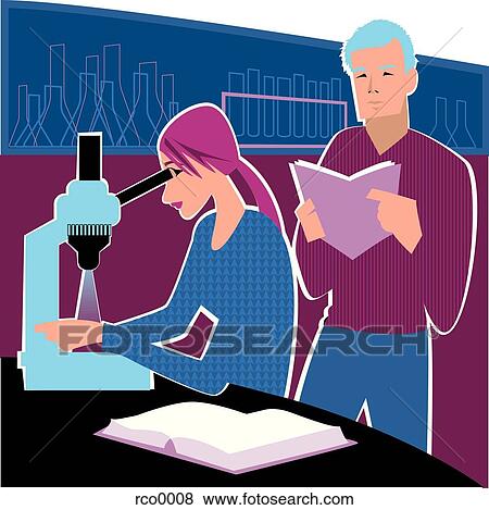 looking through a microscope View Large Illustration Stock Illustration - looking through a microscope. Fotosearch