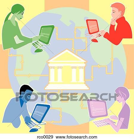 Stock Illustration - online courses. Fotosearch