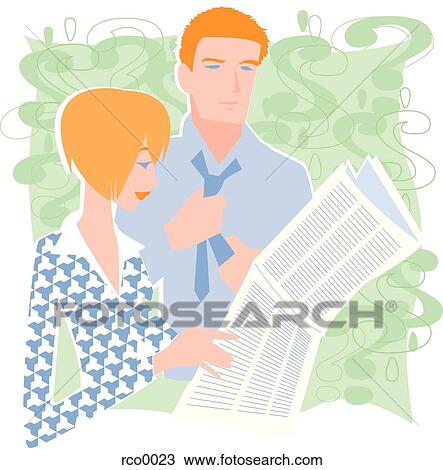 searching through want ads View Large Illustration Drawing - searching through want ads. Fotosearch