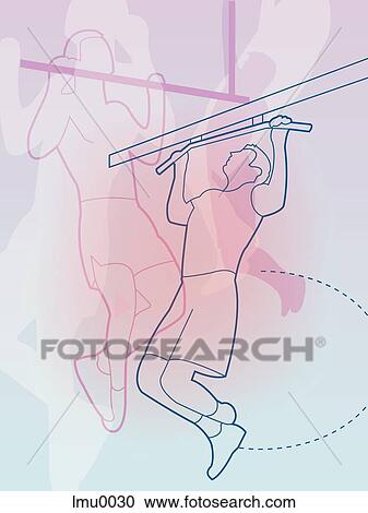 Clipart - chin-up. Fotosearch