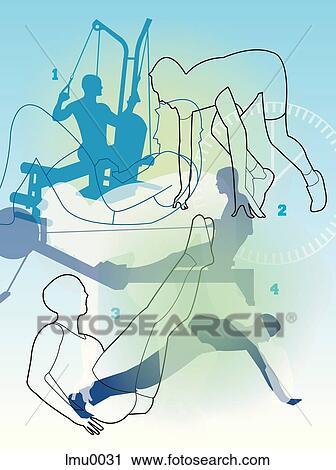 Clip Art - circuit training. Fotosearch