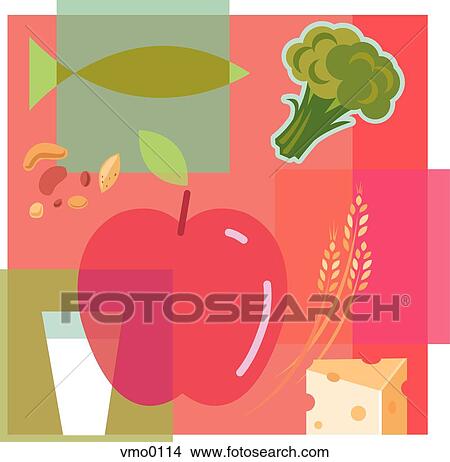 healthy food groups View Large Illustration Stock Illustration - healthy food groups. Fotosearch
