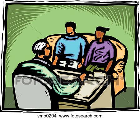 Stock Illustration - A doctor consulting with a young couple. Fotosearch