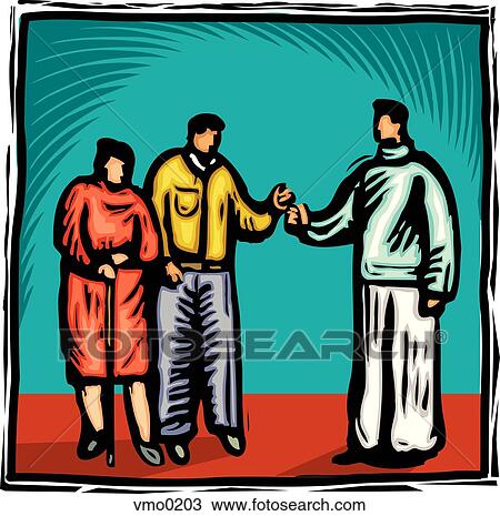 A doctor giving a prescription to a man View Large Illustration Drawing - A doctor giving a prescription to a man. Fotosearch