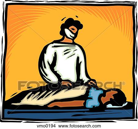 Stock Illustration - A surgeon preparing a patient for surgery. Fotosearch