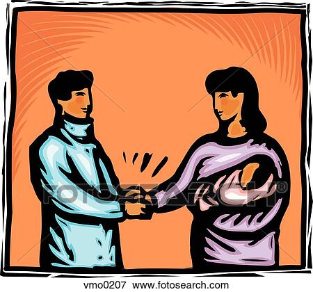 An obstetrician shaking a new mother's hand View Large Illustration Stock Illustration - An obstetrician shaking a new mother's hand. Fotosearch