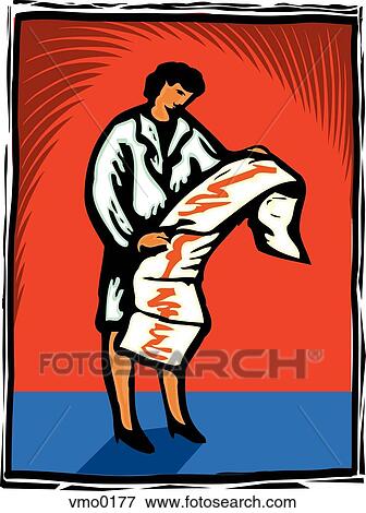 Doctor reading a cardiogram View Large Illustration Stock Illustration - Doctor reading a cardiogram. Fotosearch
