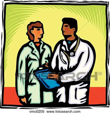 Stock Illustration - Two doctors talking. Fotosearch