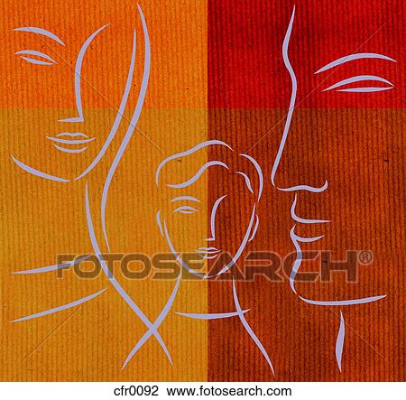 Drawing - Family. Fotosearch