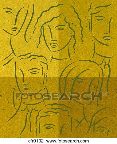 Drawing - Group of People. Fotosearch
