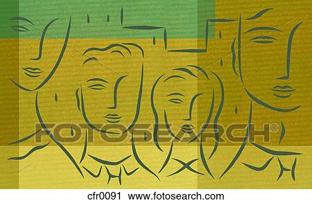 Clip Art - People in the city. Fotosearch