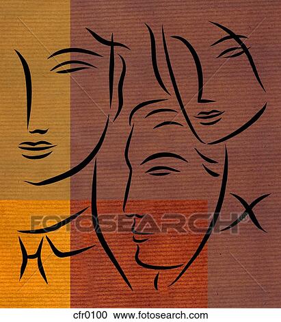 Clipart - Three People. Fotosearch