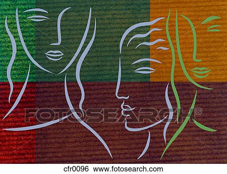 Stock Illustration - Three Women. Fotosearch