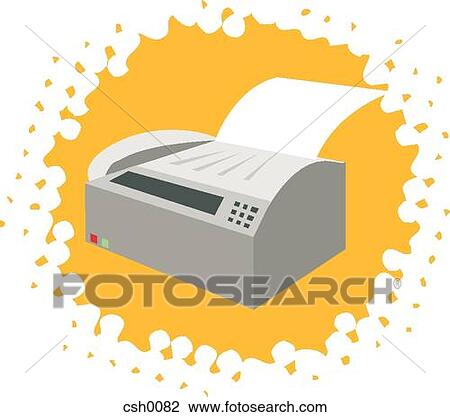 Drawing - fax machine. Fotosearch