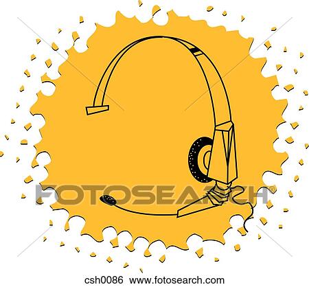 phone headset View Large Illustration Stock Illustration - phone headset. Fotosearch