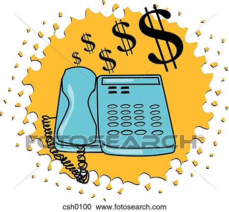 phone with dollar signs View Large Illustration Clipart - phone with dollar signs. Fotosearch