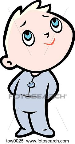baby boy wearing a sleeper View Large Illustration Stock Illustration - baby boy wearing a sleeper. Fotosearch