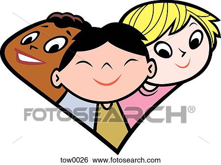 children in heart shape View Large Illustration Stock Illustration - children in heart shape. Fotosearch