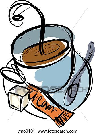 coffee with cream and sugar View Large Illustration Clip Art - coffee with cream and sugar. Fotosearch