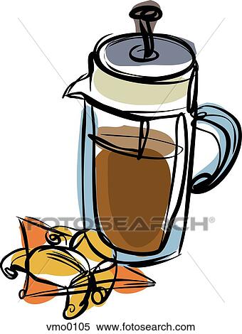 french press coffee maker View Large Illustration Stock Illustration - french press coffee maker. Fotosearch