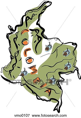 map of Colombia View Large Illustration Stock Illustration - map of Colombia. Fotosearch