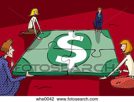 money puzzle View Large Illustration Drawing - money puzzle. Fotosearch