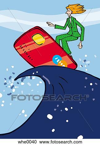 Clipart - surfboard credit card. Fotosearch