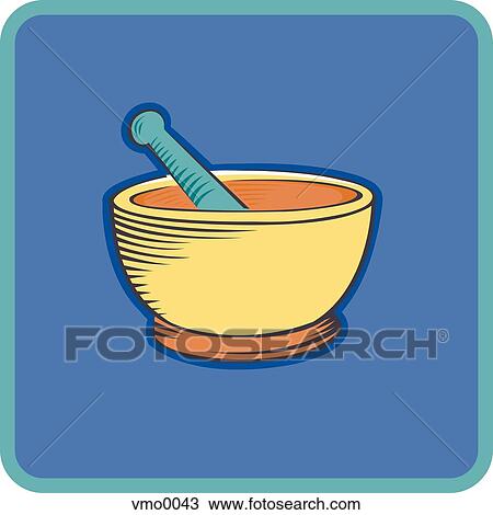mortar and pestle on background View Large Illustration Drawing - mortar and pestle on background. Fotosearch