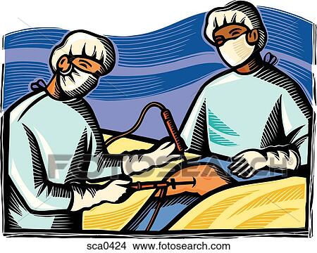 Doctors performing knee surgery View Large Illustration Stock Illustration - Doctors performing knee surgery. Fotosearch