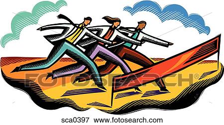 Doctors running towards finish line View Large Illustration Stock Illustration - Doctors running towards finish line. Fotosearch