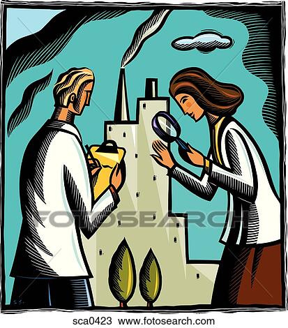 Doctors studying a hospital View Large Illustration Drawing - Doctors studying a hospital. Fotosearch