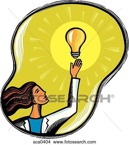 Physician reaching for a lightbulb View Large Illustration Stock Illustration - Physician reaching for a lightbulb. Fotosearch