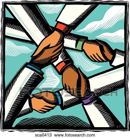 Physicians shaking hands View Large Illustration Drawing - Physicians shaking hands. Fotosearch