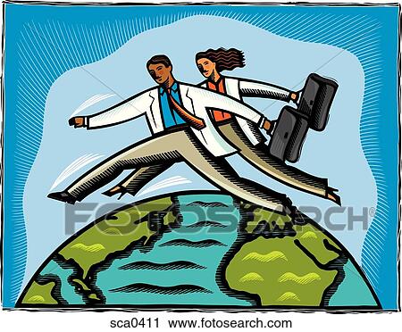 Clip Art - Two international doctors. Fotosearch