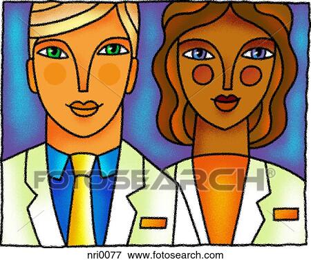 Stock Illustration - Two doctors. Fotosearch