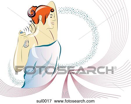 Stock Illustration - spraying perfume. Fotosearch