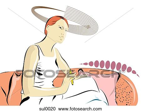 woman writing in her journal View Large Illustration Clipart - woman writing in her journal. Fotosearch