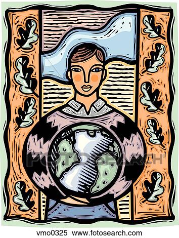 Person holding the world View Large Illustration Stock Illustration - Person holding the world. Fotosearch