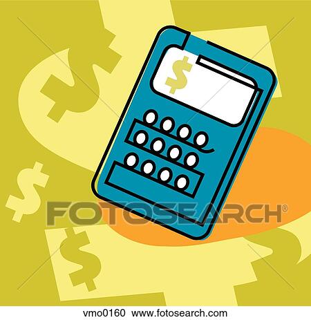 Calculator View Large Illustration Clipart - Calculator. Fotosearch