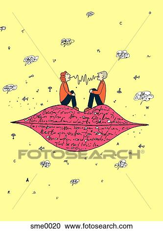 Clipart - a couple communicating. Fotosearch
