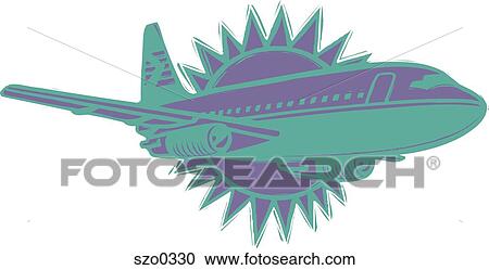 Airplane flying in front of sun View Large Illustration Clipart - Airplane flying in front of sun. Fotosearch